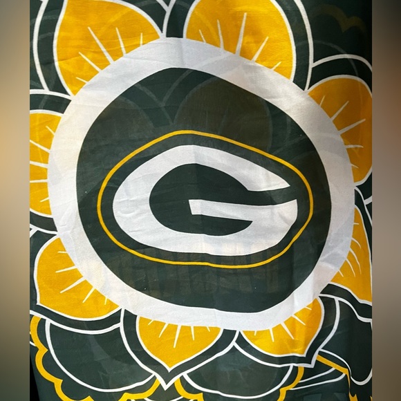 NFL Green Bay Packers Women’s Sheer Caftan With Flower Design - Little Earth - Picture 6 of 9